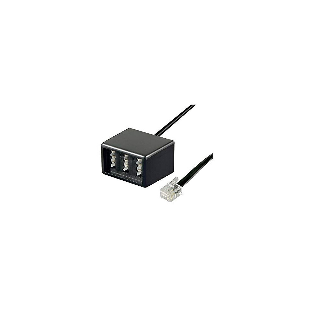 Goobay 68026 Tae Adapter, 3X Tae N/F/N Female > Rj11/Rj14 Male (6P4c) Black 4040849680267