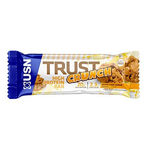 USN Trust Crunch Protein Bar - White Chocolate, Low Sugar, 20 g Protein, 12 x 60 g Bars
