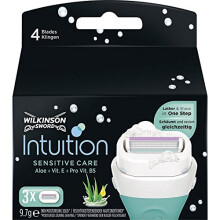 Wilkinson Sword Intuition for Sensitive Skin Razor Blade with 4 Blades for Women, Pack of 3
