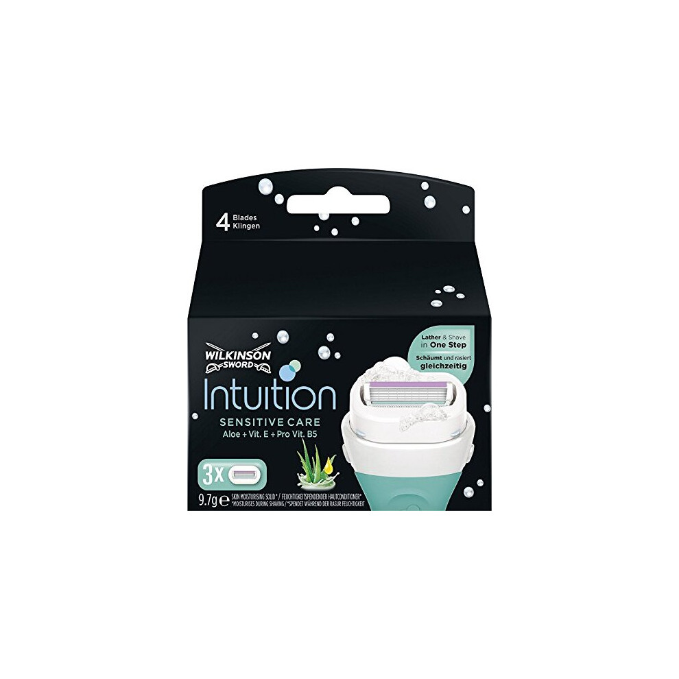 Wilkinson Sword Intuition For Sensitive Skin Razor Blade With 4 Blades For Women, Pack Of 3