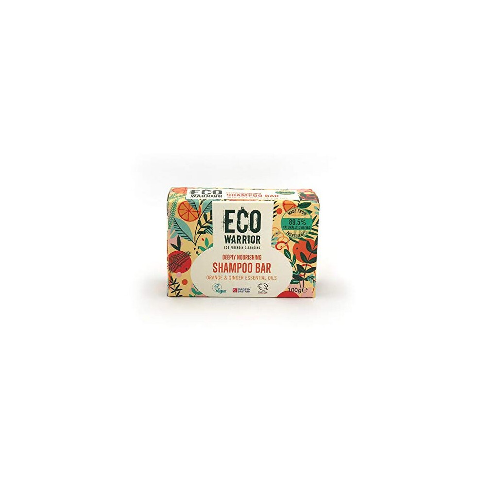 Little Soap Company Orange Solid Shampoo Bar - Deeply Nourishing And Ginger Essential Oils, Natural & Vegan Eco Warrior 100 G, Lsc 6102