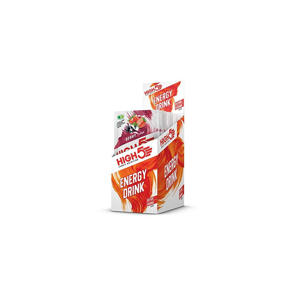 High5 Energy Hydration Drink Refreshing Mix Of Carbohydrates And Electrolytes Vegan Friendly (Berry, 12 X 47G)