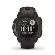 Garmin Instinct Solar, Solar-powered Rugged Outdoor Smartwatch, Built-in Sports Apps and Health Monitoring, Graphite