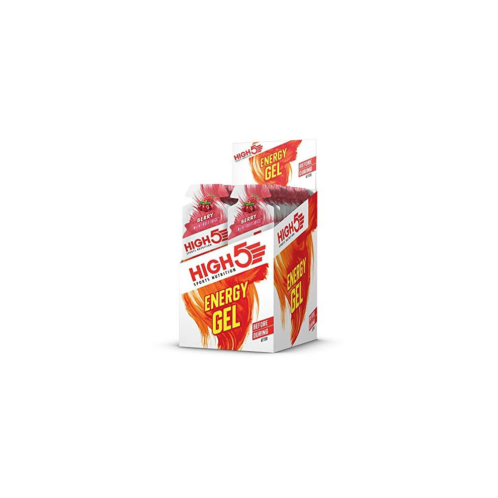 High5 Energy Gel Quick Release Energy On The Go From Natural Fruit Juice (20 X 40G Sachets) (Berry)