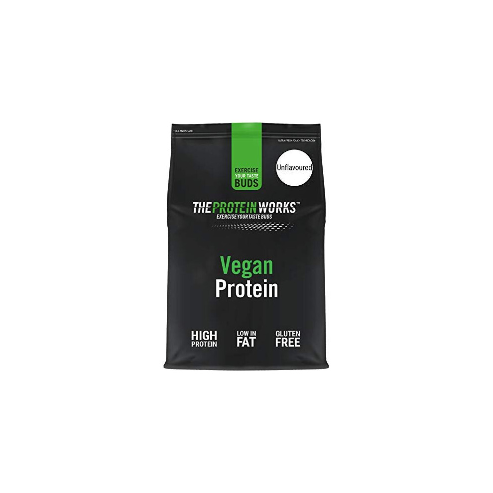 The Protein Works | Vegan Protein Powder | 100% Plant-Based & Natural | Gluten-Free | Zero Cruelty | Low Fat Shake | Unflavoured | 2 Kg