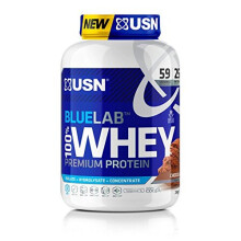 USN Blue Lab Whey Chocolate 2 kg, 100 Percent Lean Muscle Protein Powder, Ideal for Recovery & Maintenance (Packaging may Vary)