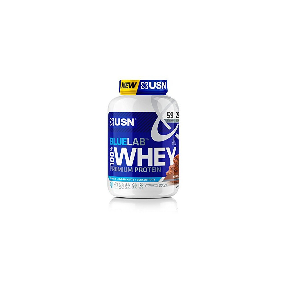 Usn Lab Whey Chocolate 2 Kg, 100 Percent Lean Muscle Protein Powder, Ideal For Recovery & Maintenance (Packaging May Vary) Blue