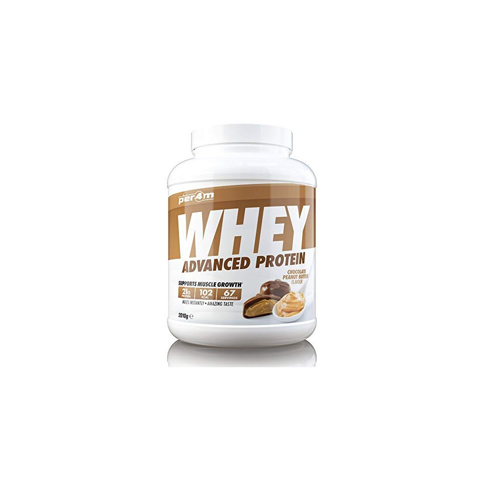Per4m Whey Advanced Protein Powder, 67 Servings Of Delicious Muscle Building Protein, Chocolate Peanut Butter, 2010G