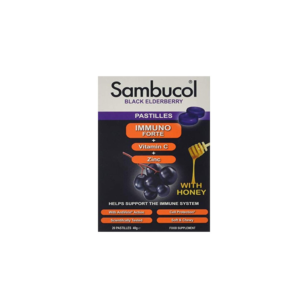 Sambucol Black Elderberry Immuno Forte 20 Pastilles, 40 G