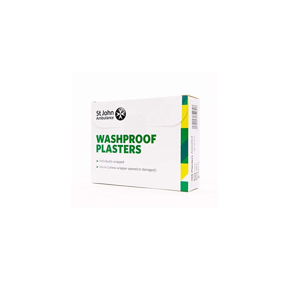 St John Ambulance Assorted Washproof Plasters - Pack of 100