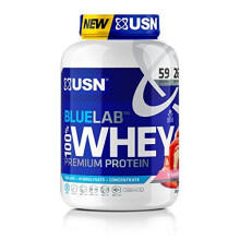 USN Blue Lab Whey Fraise 2 kg, 100 % poudre de protéines musculaires maigres, idéale pour la récupération et l'entretien (l'emballage peut varier)