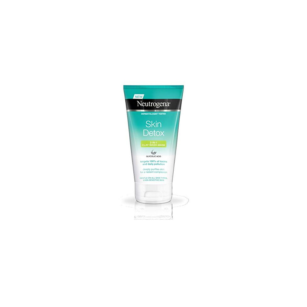 Neutrogena Skin Detox 2-In-1 Clay Wash Mask, 150 ml