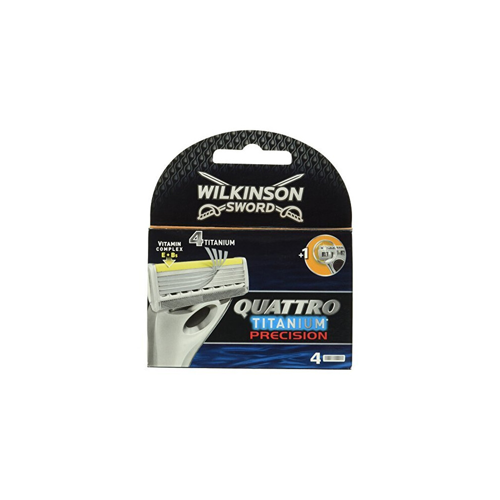 Wilkinson Sword Quattro Titanium Precision Razor Blades -Pack of 4