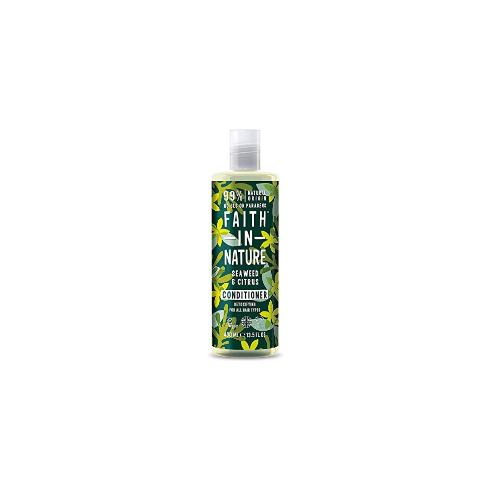 Faith In Nature Natural Seaweed & Citrus Conditioner, Detoxifying Vegan & Cruelty Free, Parabens And Sls Free, For All Hair Types, 400 Ml