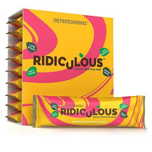 THE PROTEIN WORKS | Ridiculous Vegan Protein Bar | 100% Plant Based | Palm Oil Free | 15 g Protein & Low Sugar | Chocolate Caramelicious | Pack of 9