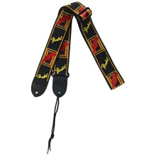 Fender Cintura Monogrammata per Chitarra, Accessori Chitarra, 2in, Nero/Giallo/Rosso