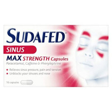 Sudafed Sinus Max Strength Capsules, 16 Capsules - Powerful Sinus Congestion Relief