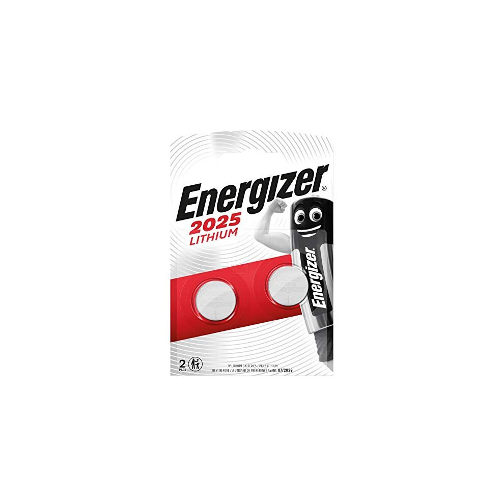 Energizer CR2025 Lithium Coin Batteries, Pack of 2