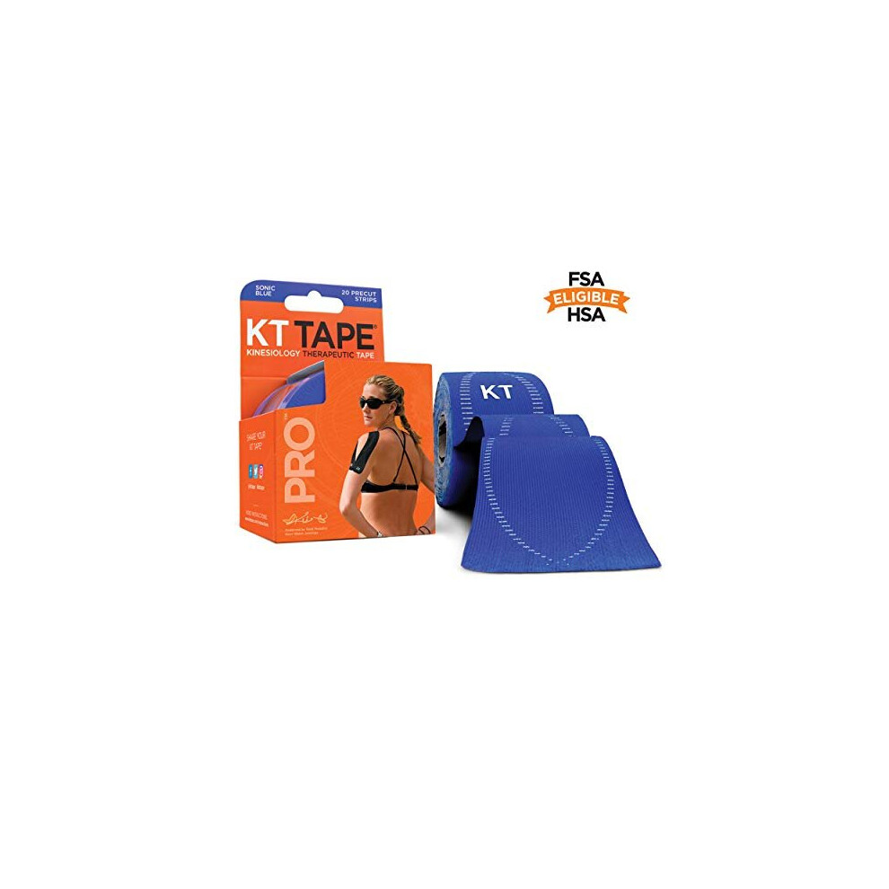 Kt Tape Pro Pre-Cut 20 Strip Synthetic Sonic Blue