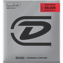 Dunlop DBMMS45105 Marcus Miller Super Bright Bass Strings, Medium.045         .105, 4 Strings/Set