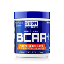USN BCAA Power Punch, pudră BCAA cu vitamina B6 Băutură aminoacă pentru antrenament, zmeură albastră, 400 g