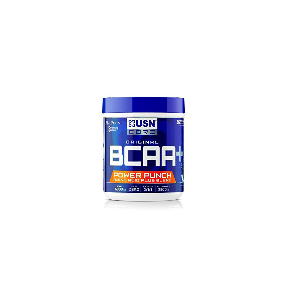 Usn Bcaa Power Punch, Bcaa Powder With Vitamin B6 Intra Workout Amino Drink, Raspberry, 400 G Blue