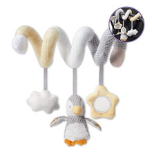 Nuby Penguin Activity Spiral Toy for Pram, Carseat or highchair. Ideal for Travel, Baby Plush Car Seat Toy