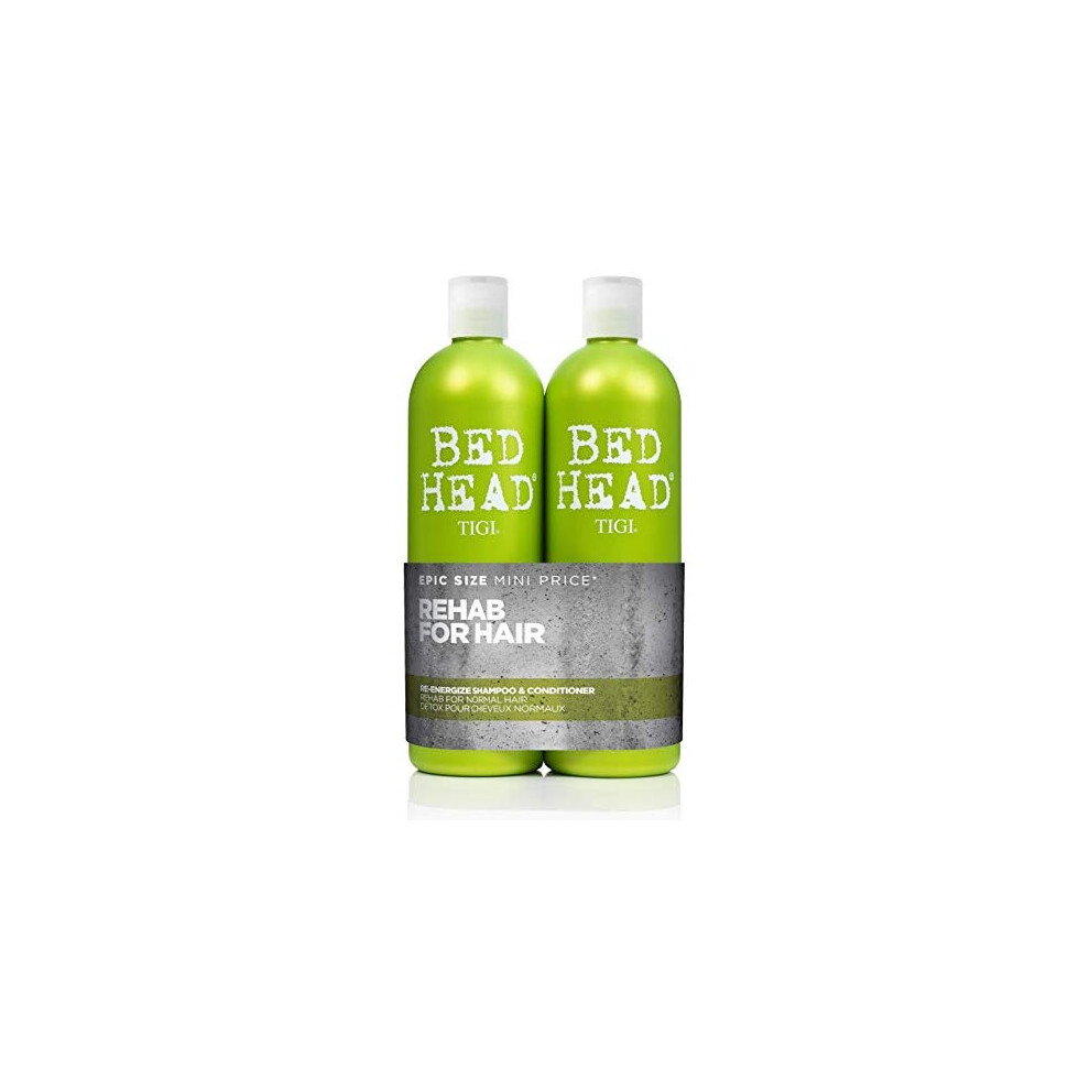 Bed Head by Tigi Urban Antidotes Re-Energise Daily Shampoo and Conditioner, 750 ml, Pack of 2