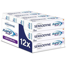 Sensodyne Sensitive Toothpaste Rapid Relief Original 75 ml, Pack of 12 (12 x 75 ml)