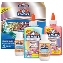 ElmerâÃÃs Metallic Slime Kit | Slime Supplies Include Metallic PVA Glue | With Magical Liquid Slime Activator | 4 Piece Kit