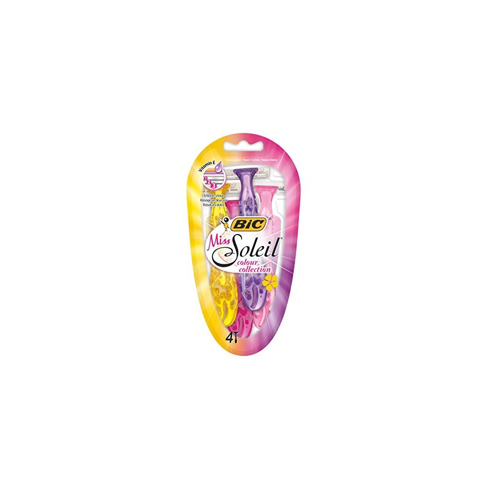 BIC Miss Soleil Colour Collection Lady Razors - Pack of 4