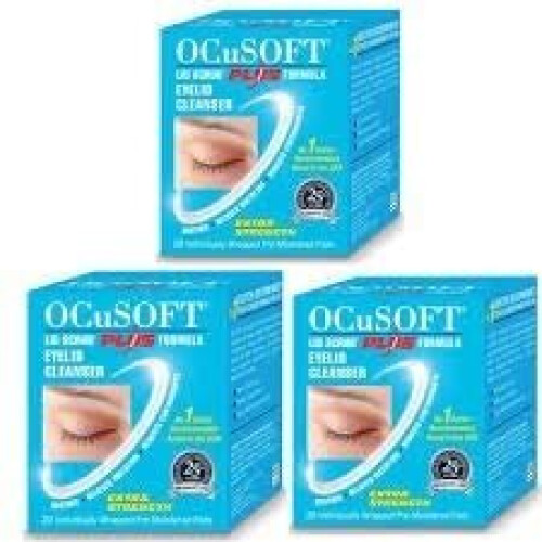 Ocusoft Plus Pads 30 Wipes x 3 Pack