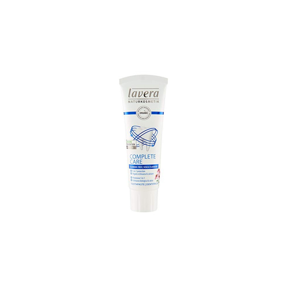 Lavera Toothpaste Complete Care Fluoride Free Echinacea & Calcium 5 In 1 Protection Vegan Bio Natural & Innovative Cosmetics Organic Teeth Care 75 Ml