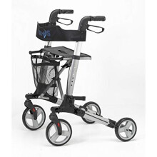 Days Deluxe Lightweight Folding Four Wheel Rollator, Rollator, Easy Storage and Travel, Carry Bag, Mobility Aids, Adjustable Seat Height 55 cm