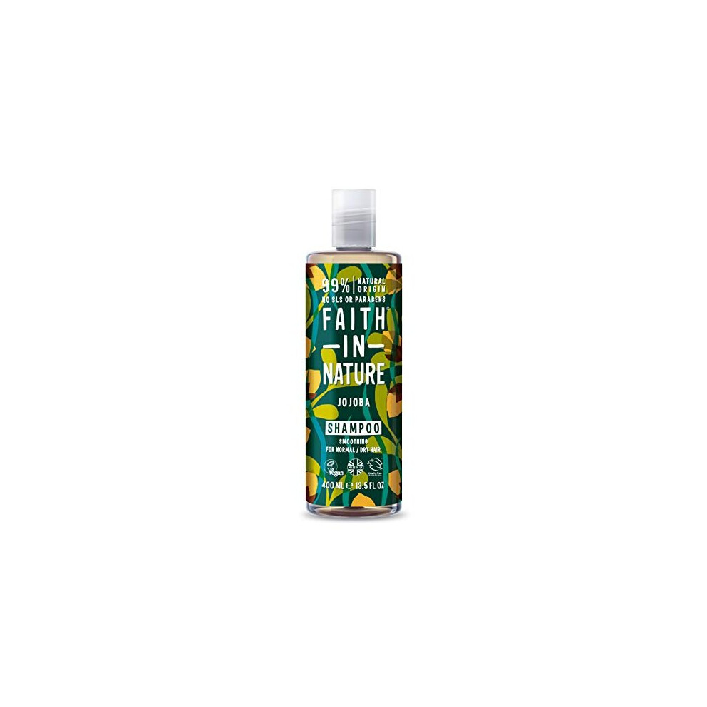 Photos - Hair Product Faith in Nature Natural Jojoba Shampoo, Smoothing Vegan & Cruelty Free, Parabens and SLS Free, For Normal to Dry Hair, 400 m 