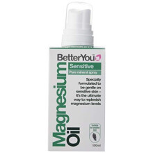 BetterYou Magnesium Oil Spray (Sensitive) - 100ml, gentle, fast-absorbing magnesium for sensitive skin