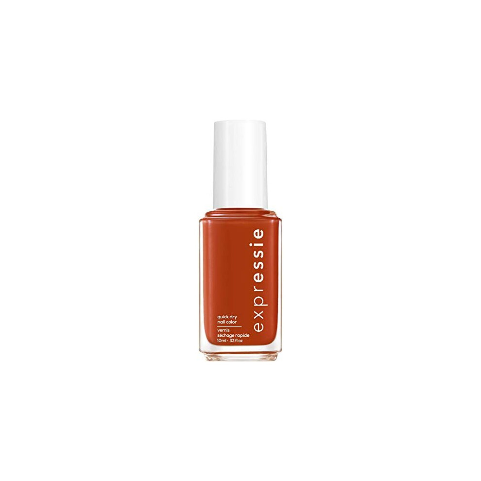 essie Expressie Nail Polish Quick Dry Formula, No Base Coat and Top Coat Needed, Vegan, Angled Brush, Red Coral Nail Varnish 180 Bolt and Be Bold