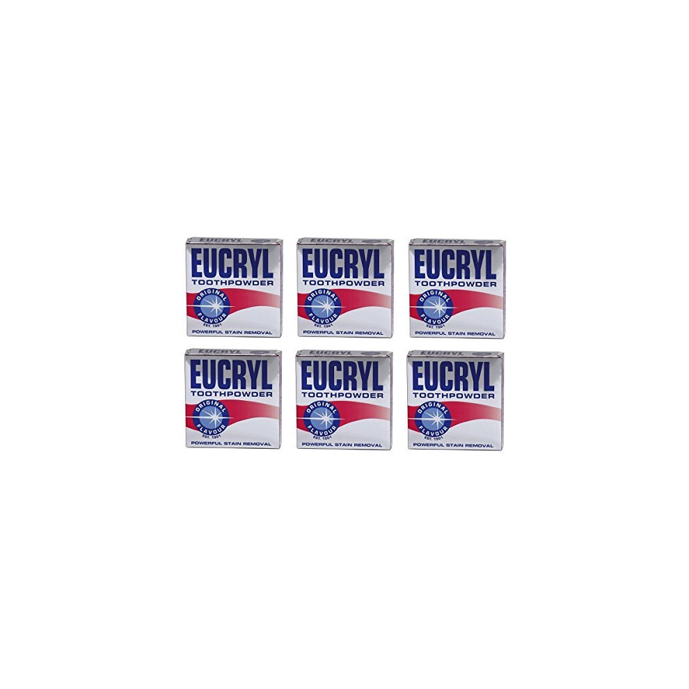 6 x Eucryl Smokers Tooth Powder Original 50g