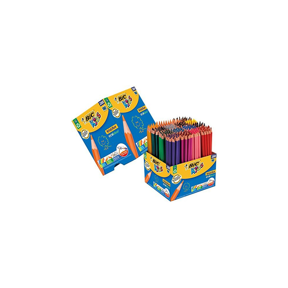 BIC Kids Evolution ECOlutions Colouring Pencils - Assorted Colours, Classpack of 288