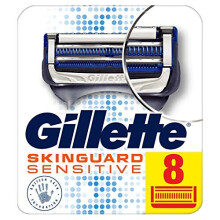 Gillette SkinGuard Sensitive Razor Blades for Men with Precision Trimmer, 8 terän pakkaus