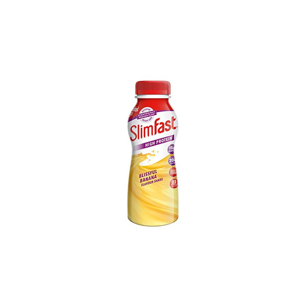 Slimfast High Protein Meal Replacement Ready-To-Drink Shake, Blissful Banana Flavour, 325 Ml, Pack Of 6