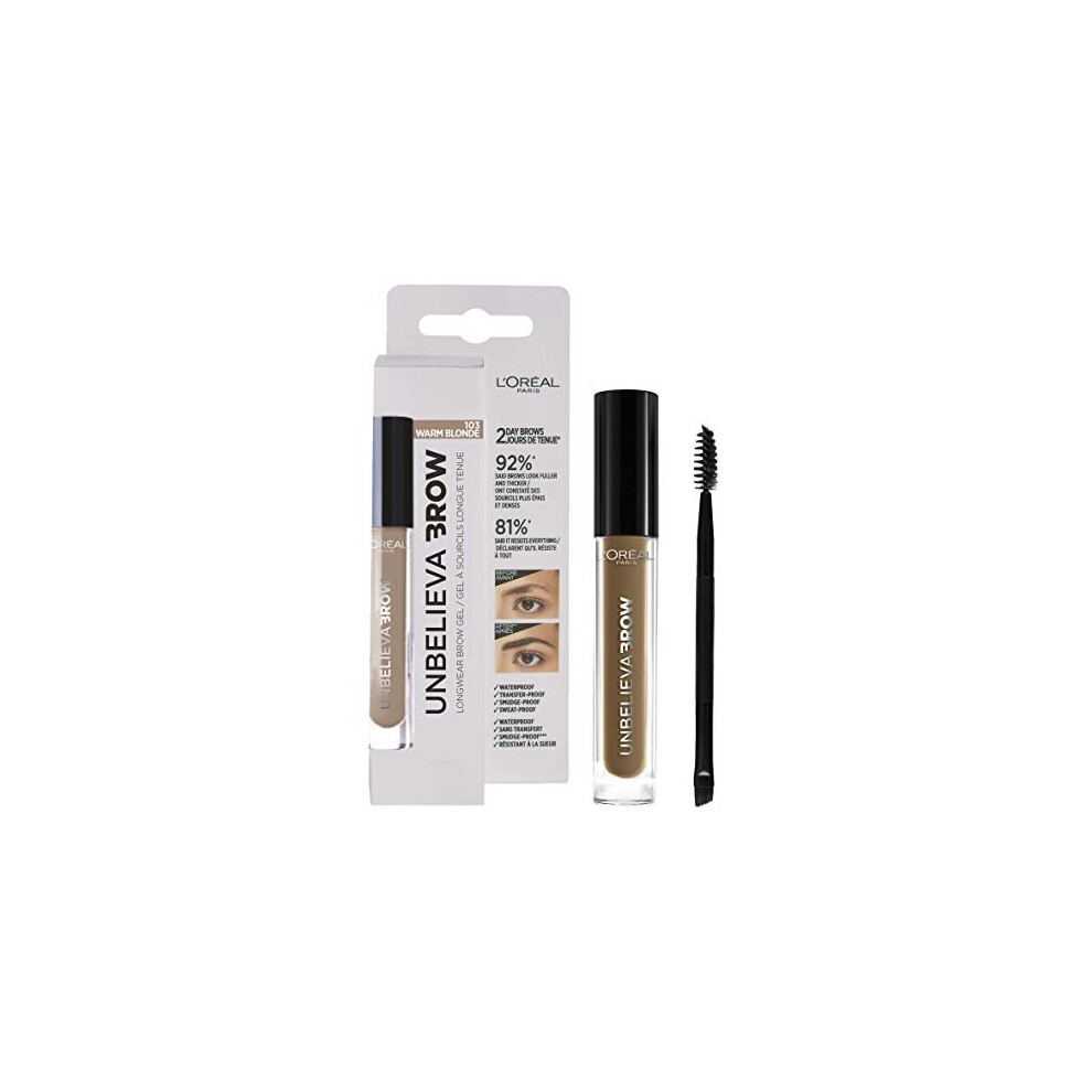 L’oréal Paris L'oreal Paris Unbelieva Brow Long-Lasting Brow Gel 103 Warm Blonde, Smudge-Proof, Transfer-Proof, Waterproof
