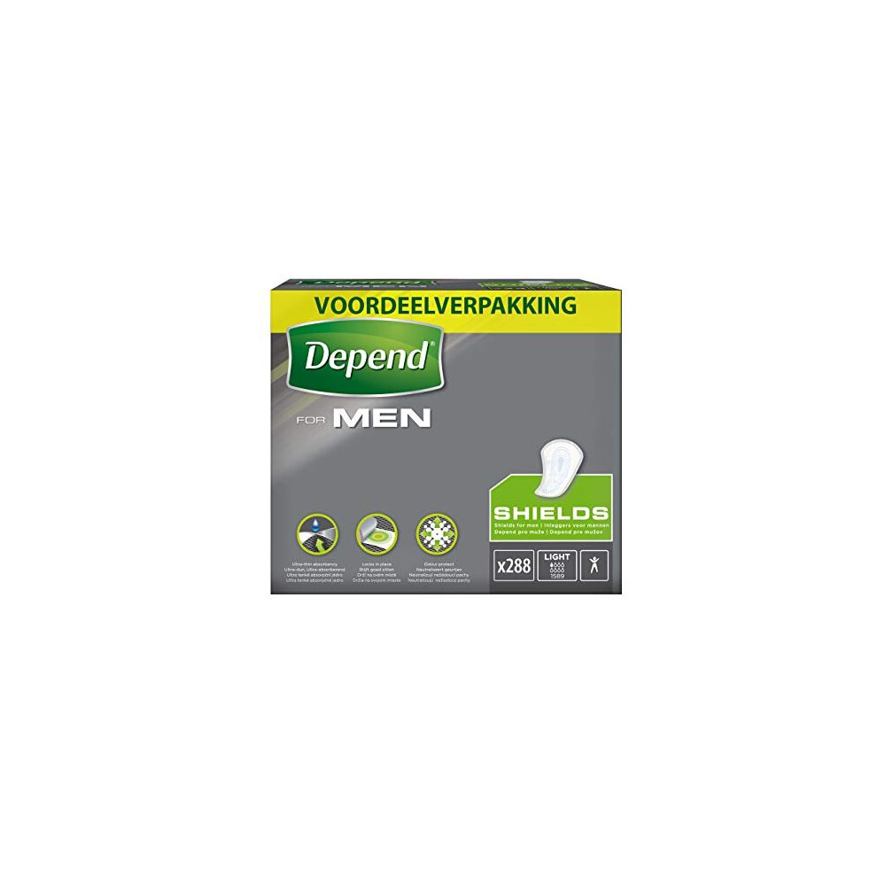 Depend Guards for Men, Medium Absorbency, Incontinence Pads for Men - 56 Guards