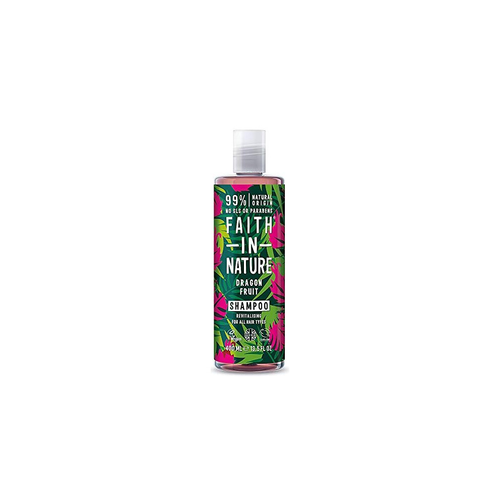 Faith in Nature Natural Dragon Fruit Shampoo, Revitalising Vegan & Cruelty Free, Parabens and SLS Free, for All Hair Types, 400 ml