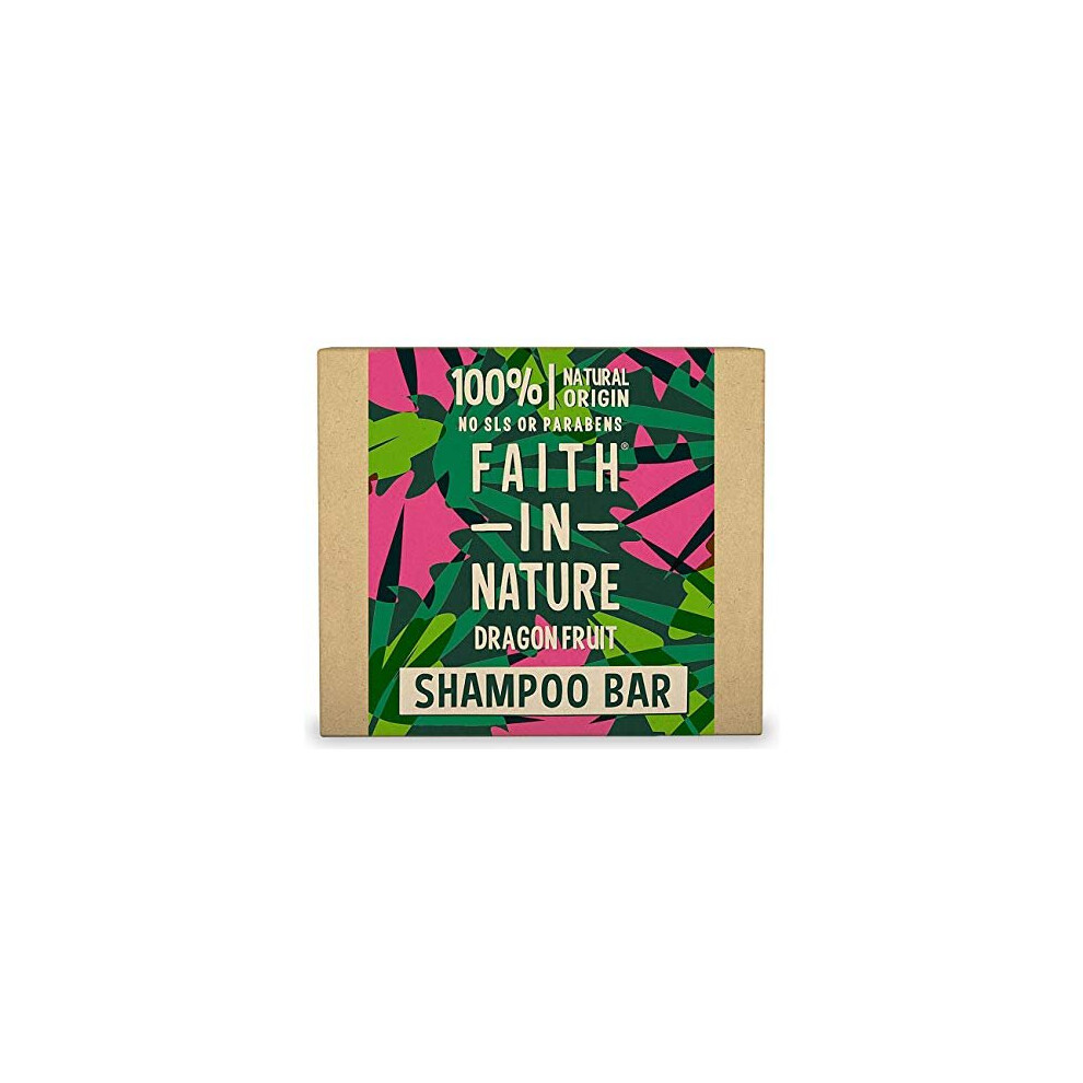 Faith in Nature Natural Dragon Fruit Shampoo Bar, Revitalising, Vegan & Cruelty Free, Paraben and SLS Free, for Normal to Dry Hair, 85g