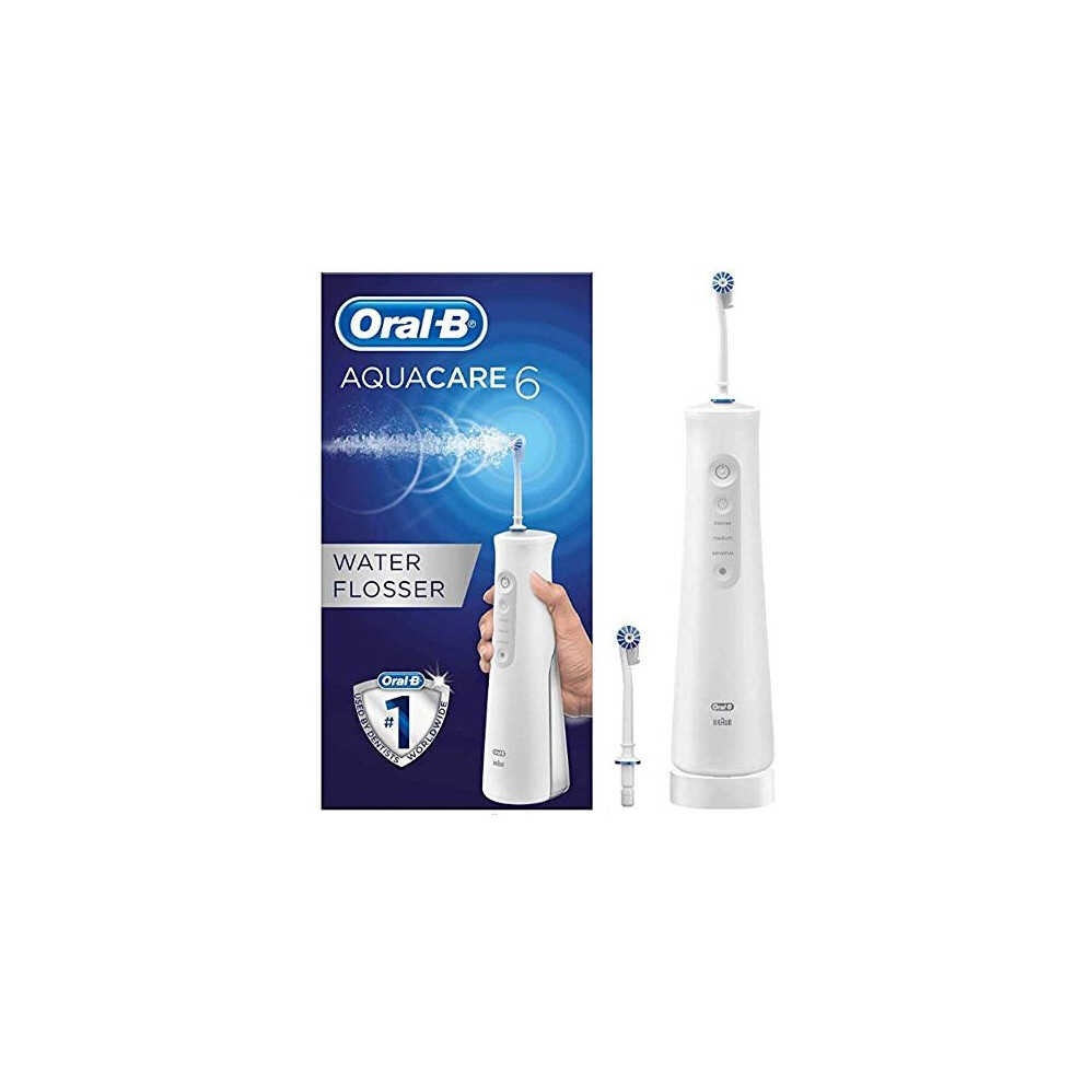 Oral-B Aquacare 6 Pro-Expert Water Flosser Cordless Irrigator, Featuring Oxyjet Technology and 6 Cleaning Modes, UK 2 Pin Plug