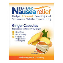Sea-Band Nausea Relief Ginger Capsules for Travel Sickness Relief, 25 g