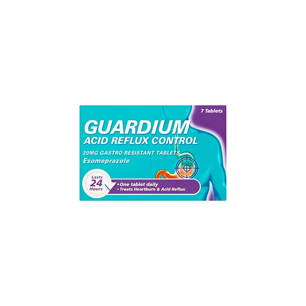 GUARDIUM Tablets Heartburn And Acid Reflux Control By Gaviscon, Pack Of 7