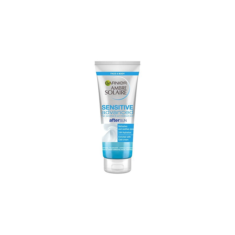 Garnier Ambre Solaire Hydrating Soothing Sensitive Advanced After Sun, Enriched with Cold Cream For Use On Face and Body 200 ml