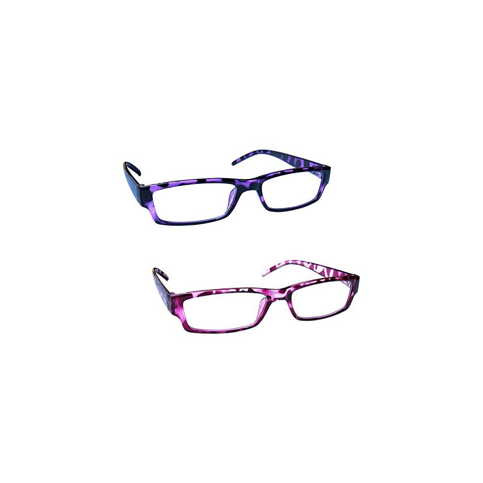 The Reading Glasses Company Purple/Pink & Tortoiseshell Lightweight Readers Value 2 Pack Mens Womens Rr32-54 +2.50
